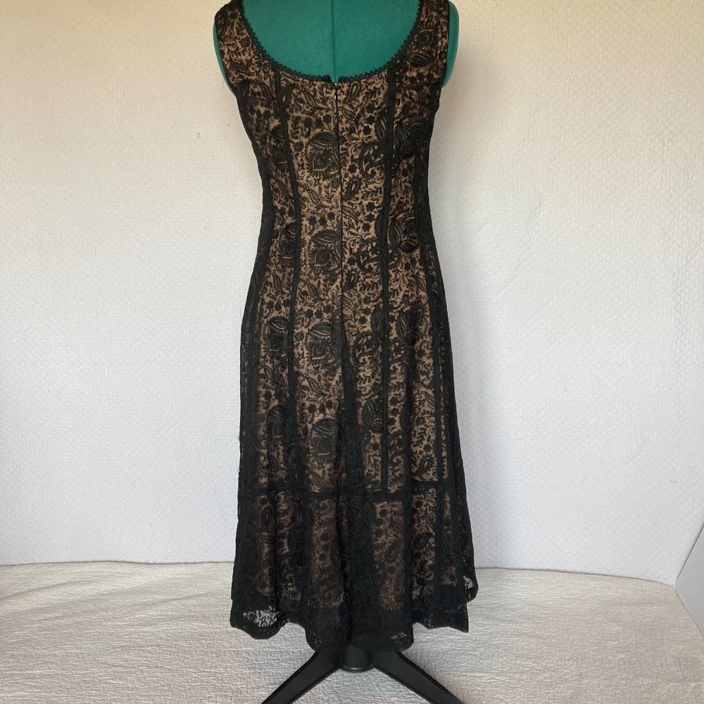 Nanette Lepore Black Lace Dress with Nude Underslip sz 2 NWT - Picture 6 of 12